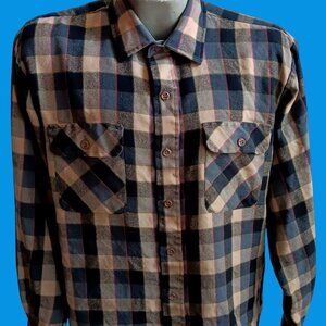 Large Flannel Mens Shirt Vintage Arrow Sportswear Plaid Acrylic Korea 1980's